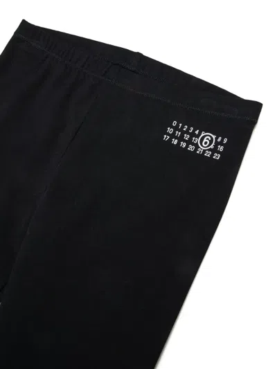 Mm6 Maison Margiela Numbers-motif Leggings In Black