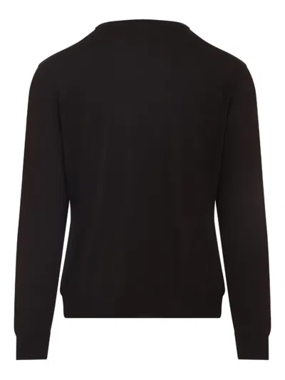 Kiton Cashmere-silk Blend Sweater With Classic Crew Neckline In Brown