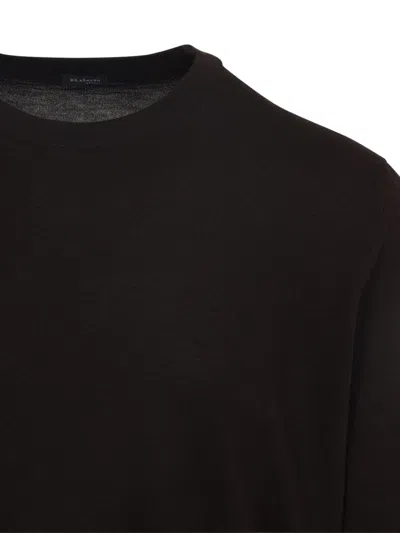 Kiton Cashmere-silk Blend Sweater With Classic Crew Neckline In Brown