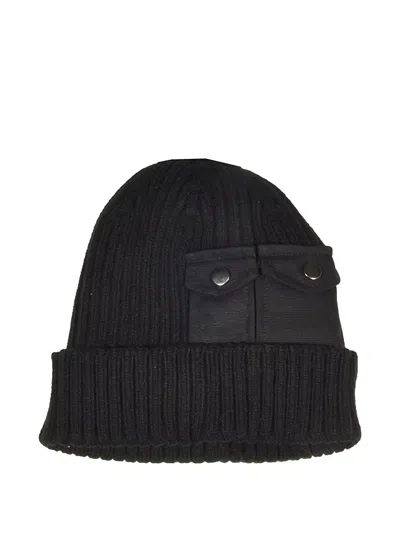 Alpha Industries Ribbed Beanie Hat In Black
