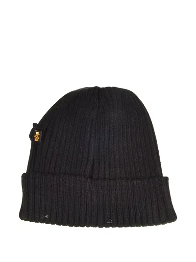 Alpha Industries Ribbed Beanie Hat In Black