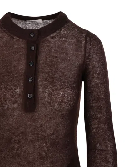 Haikure Button-front Long-sleeve Bodysuit