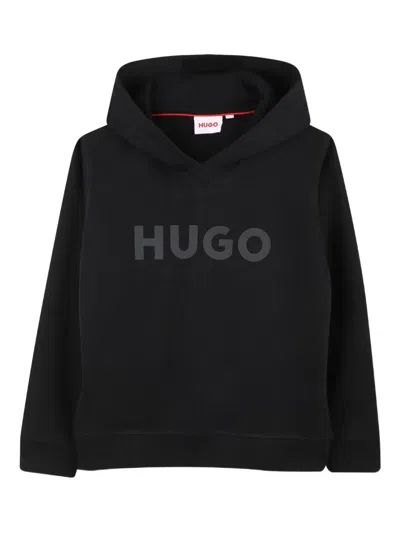 Hugo Boss Logo-print Hoodie In Black