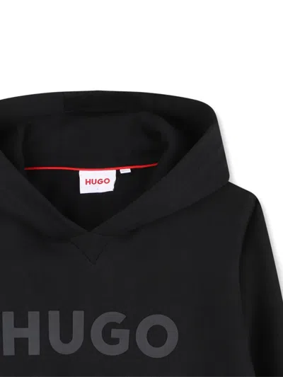 Hugo Boss Logo-print Hoodie In Black