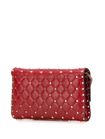 Pre-owned Valentino Garavani 2011-2017 Leather Rockstud Spike Wallet On Chain Crossbody Bag