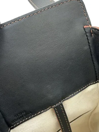 Pre-owned Loewe 2010-2025 Small Leather And Canvas Hammock Bag Satchel