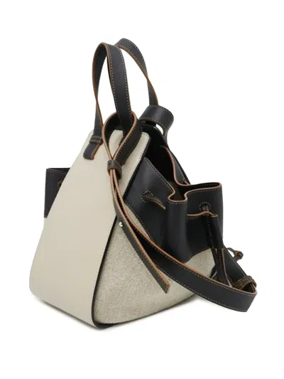 Pre-owned Loewe 2010-2025 Small Leather And Canvas Hammock Bag Satchel