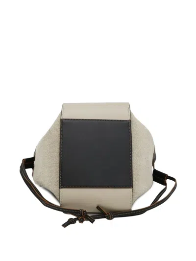 Pre-owned Loewe 2010-2025 Small Leather And Canvas Hammock Bag Satchel