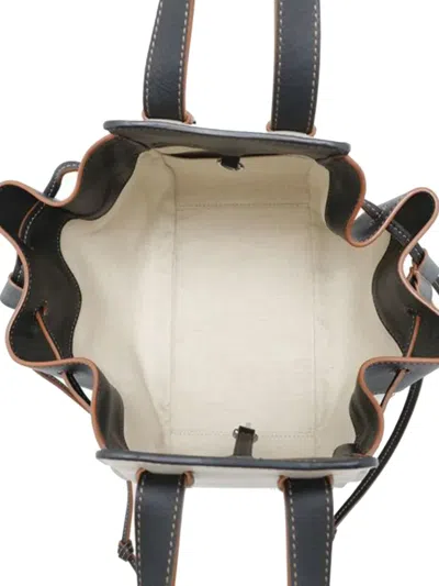 Pre-owned Loewe 2010-2025 Small Leather And Canvas Hammock Bag Satchel