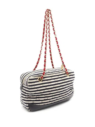 Pre-owned Chanel 2014 Quilted Jersey And Lambskin Coco Sailor Camera Bag Shoulder Bag