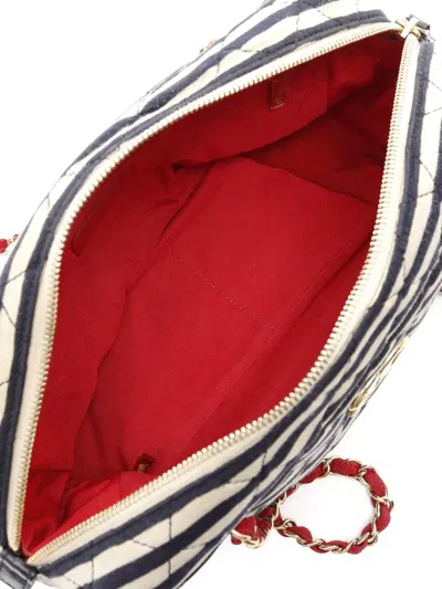 Pre-owned Chanel 2014 Quilted Jersey And Lambskin Coco Sailor Camera Bag Shoulder Bag
