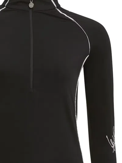 High Society Half-zip Top In Black
