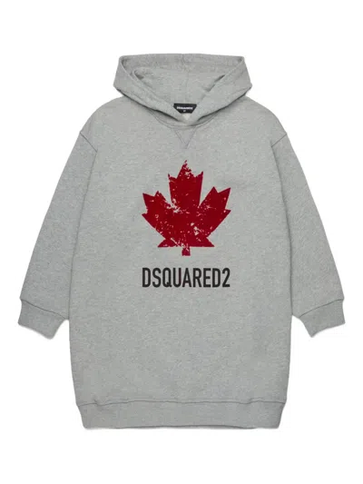 Dsquared2 Hooded Dress In Gray