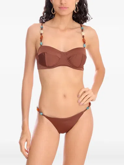 Brigitte Eva Beaded-strap Bikini Set