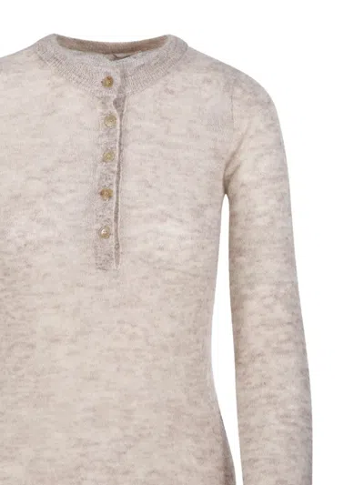 Haikure Lucy Sweater Bodysuit Style Ribbed Neckline In Gray