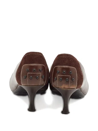 Pre-owned Tod's Vintage 55mm Leather Heeled Pumps In Brown
