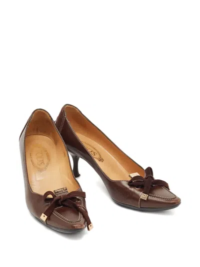 Pre-owned Tod's Vintage 55mm Leather Heeled Pumps In Brown