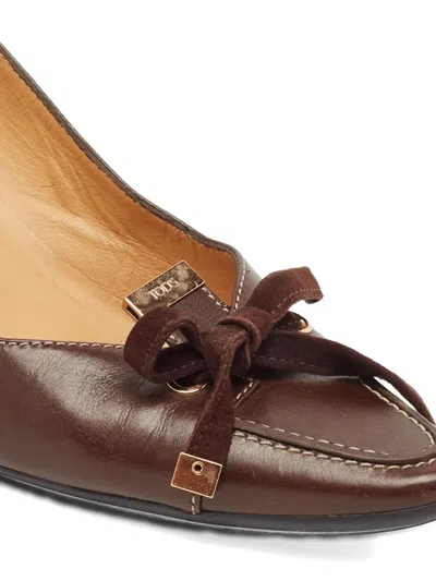 Pre-owned Tod's Vintage 55mm Leather Heeled Pumps In Brown