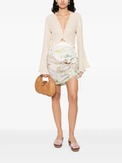 Alemais Linen Draped Skirt In Multi