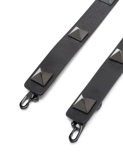 Valentino Rockstud Leather Strap In Black