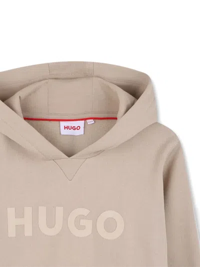 Hugo Boss Logo-print Hoodie In Neutral