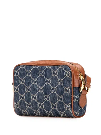 Pre-owned Gucci 2016-2025 Mini Gg Denim Ophidia Crossbody Bag