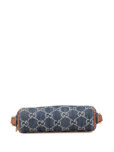 Pre-owned Gucci 2016-2025 Mini Gg Denim Ophidia Crossbody Bag