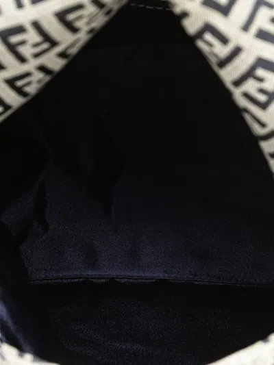 Pre-owned Fendi 2000-2010 Zucchino Canvas Double Flap Mamma Shoulder Bag