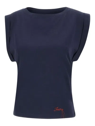 Kaos Logo-embroidered T-shirt In Blue