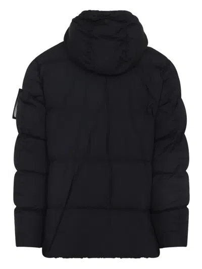 Stone Island Black 4100011 Crinkle Reps Ny Down Jacket In Black