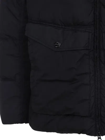 Stone Island Black 4100011 Crinkle Reps Ny Down Jacket In Black