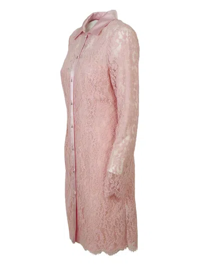 Blumarine Lace Point-collar Dress