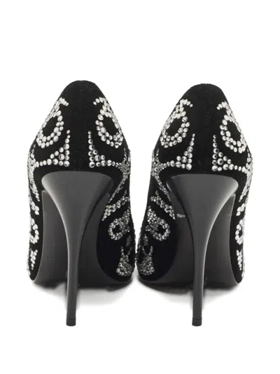 Pre-owned Giuseppe Zanotti Vintage 110mm Crystal-embellished Pumps In Black