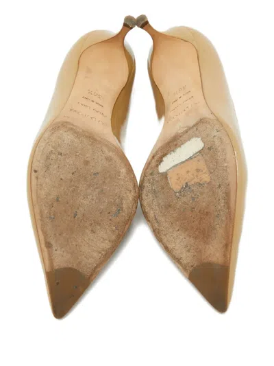 Pre-owned Sergio Rossi Vintage 50mm Leather Heeled Pumps In Neutral