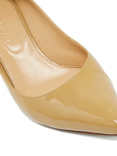 Pre-owned Sergio Rossi Vintage 50mm Leather Heeled Pumps In Neutral