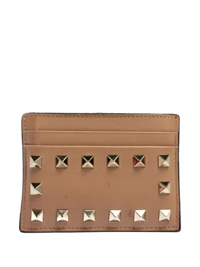 Pre-owned Valentino Garavani Rockstud-embellished Cardholder