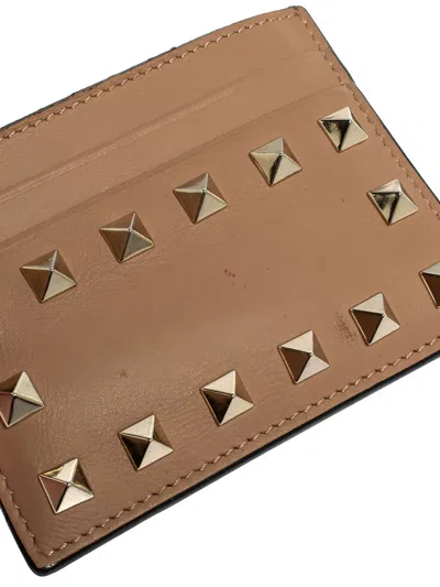 Pre-owned Valentino Garavani Rockstud-embellished Cardholder