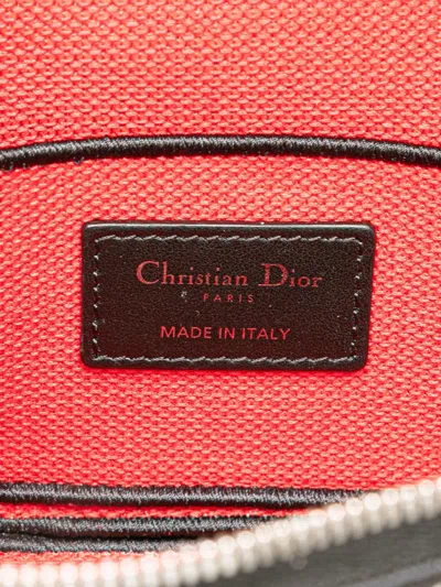 Pre-owned Dior 2021 Small Canvas Embroidered D Royaume D Amour Travel Case Vanity Bag
