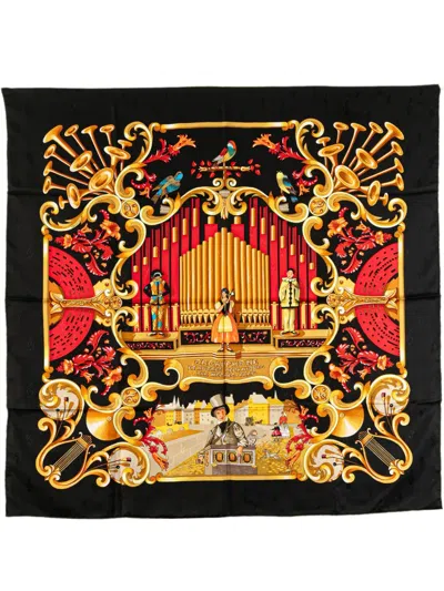 Pre-owned Hermes 1992-2000 Orgauphone Et Autres Mecaniques Silk Scarf Scarves
