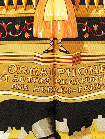 Pre-owned Hermes 1992-2000 Orgauphone Et Autres Mecaniques Silk Scarf Scarves