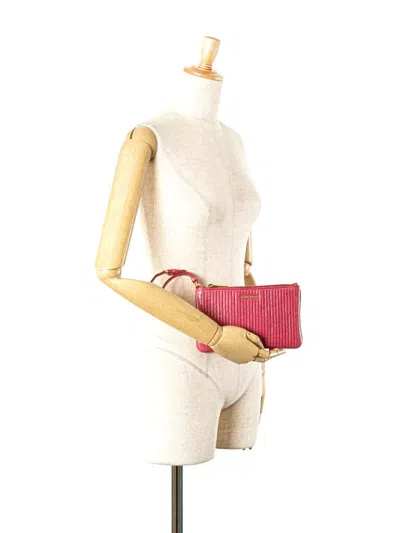 Pre-owned Miu Miu 2010-2025 Matelasse Lambskin Leather Clutch Bag