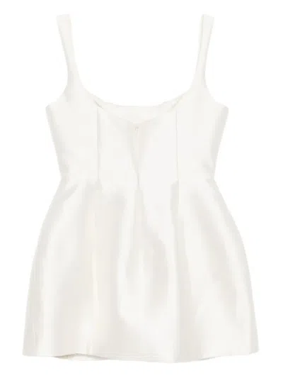 De La Vali Lola Satin-twill Mini Dress In White