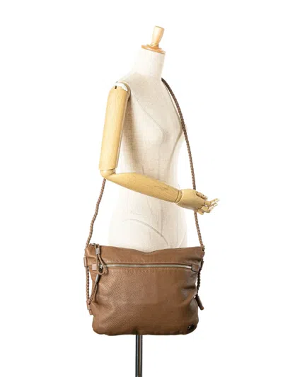 Pre-owned Gucci 2000-2015 Medium Leather Interlocking G Braided Strap Crossbody Bag