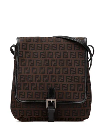Pre-owned Fendi 2000-2010 Zucchino Canvas Crossbody Bag