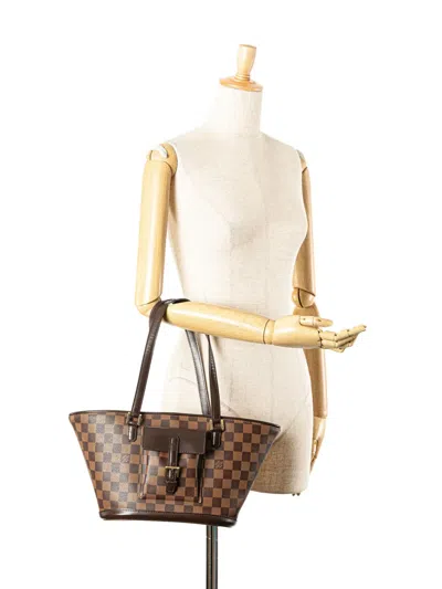 Pre-owned Louis Vuitton 2003 Damier Ebene Manosque Pm Shoulder Bag