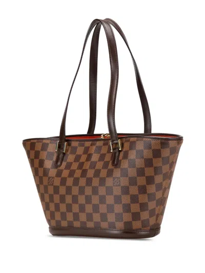 Pre-owned Louis Vuitton 2003 Damier Ebene Manosque Pm Shoulder Bag