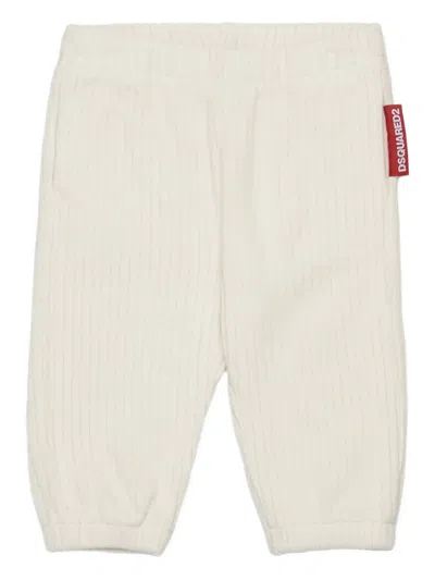 Dsquared2 Cotton Trousers In Neutral