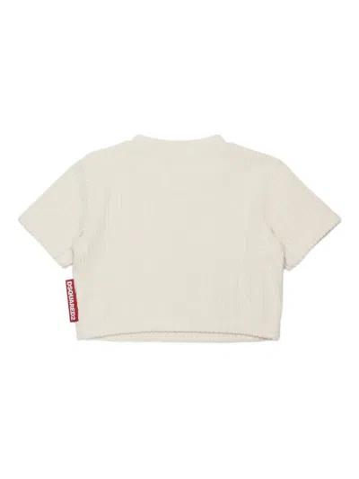 Dsquared2 Cropped T-shirt In Neutral