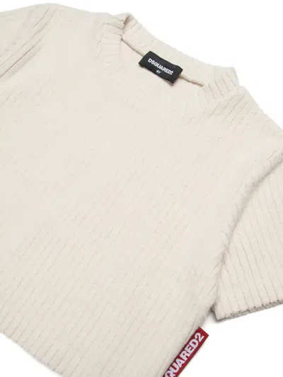 Dsquared2 Cropped T-shirt In Neutral