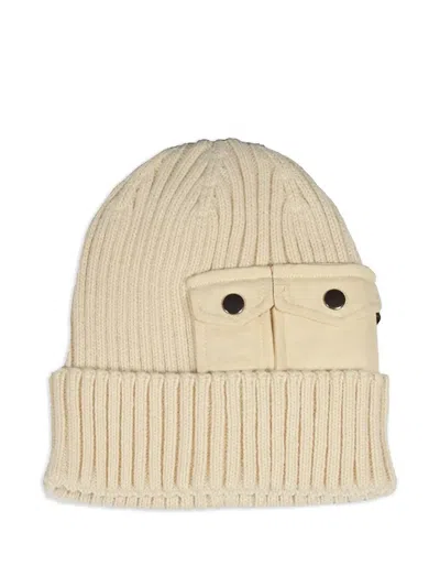 Alpha Industries Ribbed Beanie Hat In Neutral